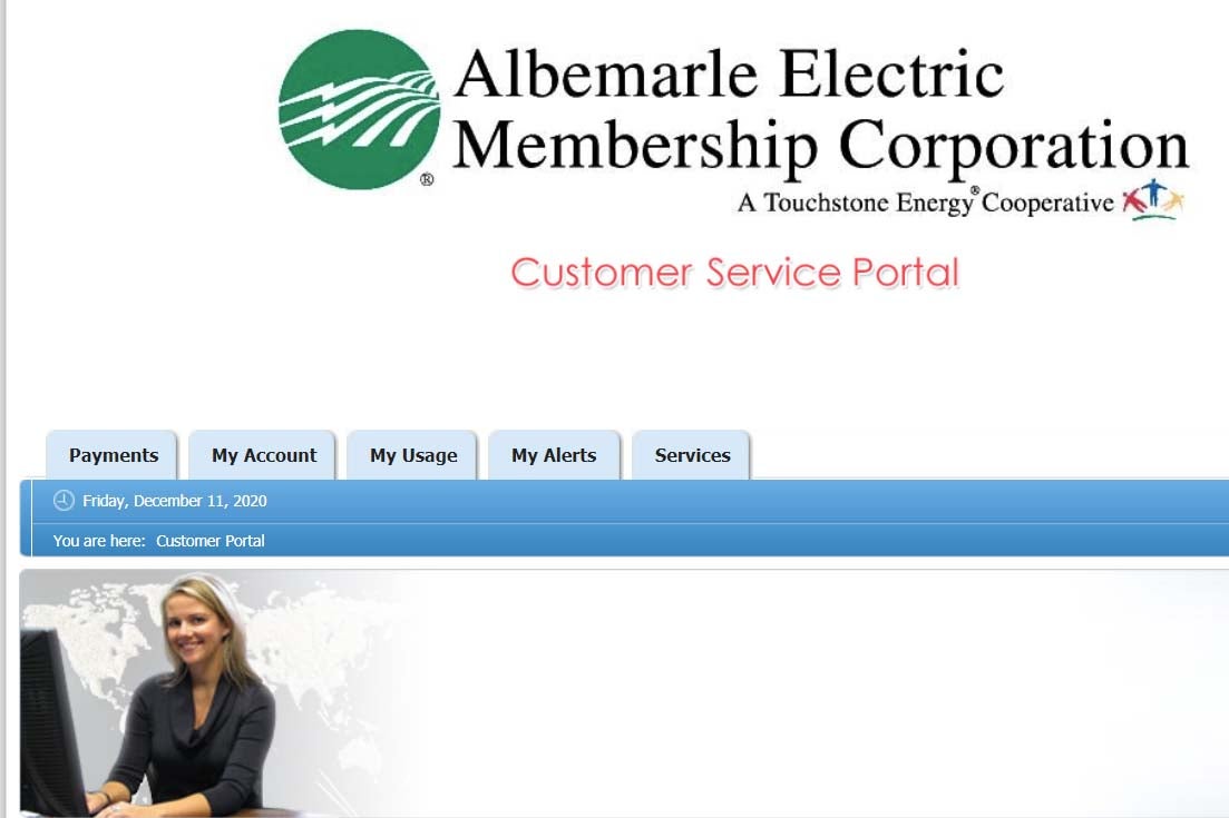 Member portal screenshot